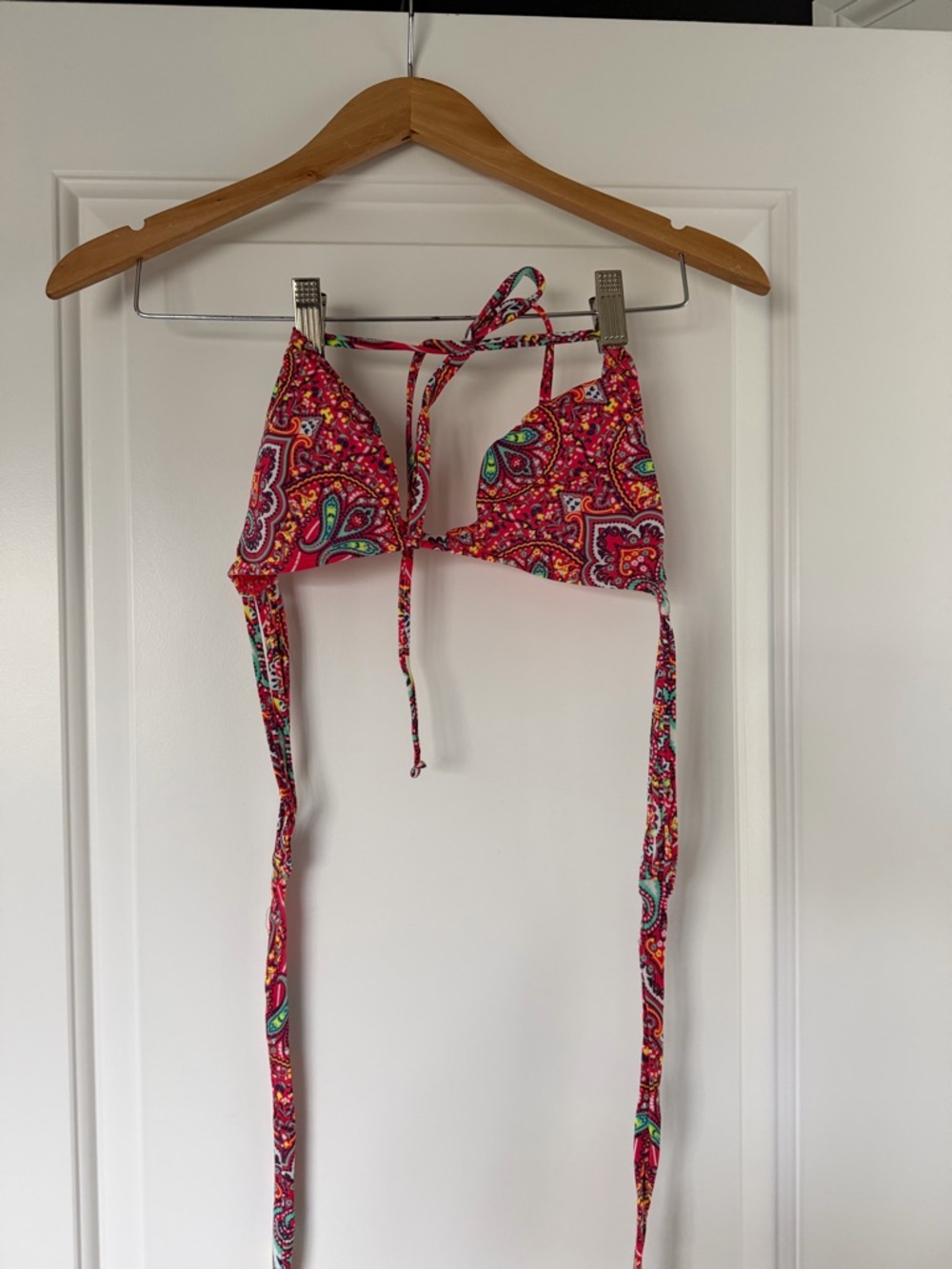 Forever 21 Pink Paisley Triangle Bikini Top